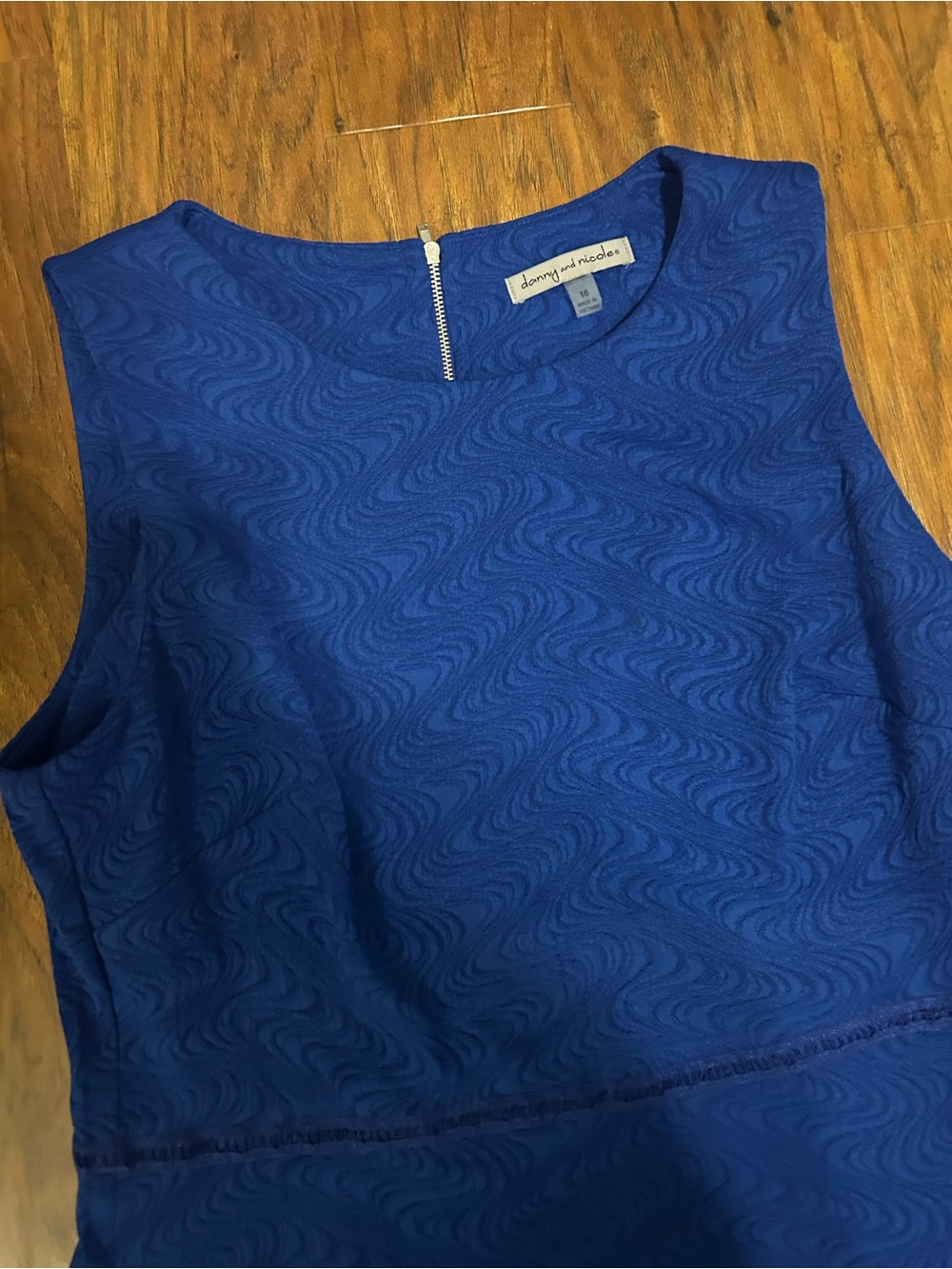 Danny & Nicole Royal Blue Sleeveless Fit-and-Flare Dress - Picture 3 of 8